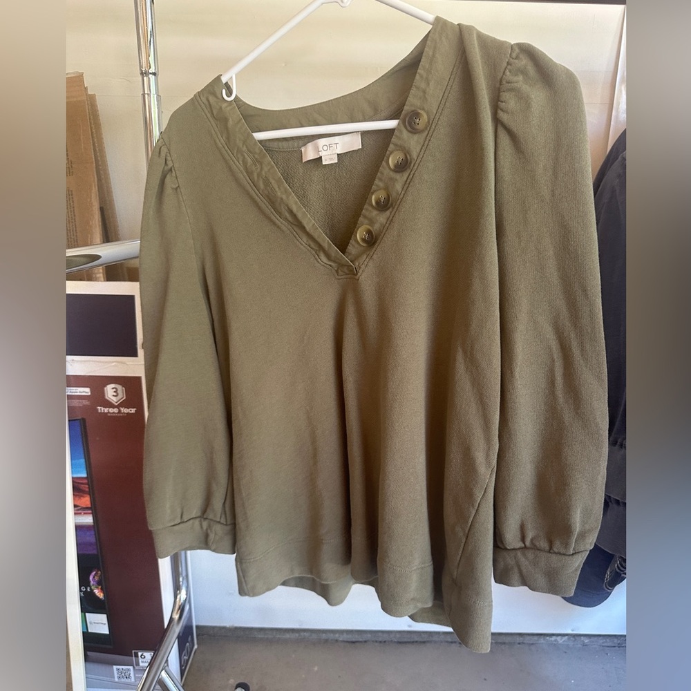 LOFT Olive Green Sweatshirt
